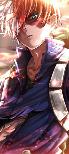 ブチ切れているかっこいい轟焦凍 / 僕のヒーローアカデミアのAndroid用のスマホ壁紙