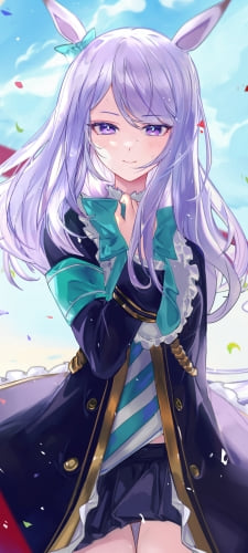 紙吹雪舞う晴天の下のメジロマックイーン / 可愛い / ウマ娘プリティーダービーのAndroid用のスマホ壁紙