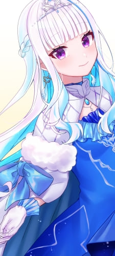 青いドレスを着た可愛いリゼ・ヘルエスタ / にじさんじ / バーチャルYouTuber / VtuberのAndroid用のスマホ壁紙