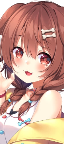 右手をかざす可愛い戌神ころね（いぬがみ ころね） / ホロライブ / バーチャルYouTuber / VtuberのAndroid用のスマホ壁紙