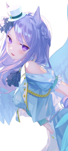 青い翼の生えた綺麗なメジロマックイーン / ウマ娘プリティーダービーのAndroid用のスマホ壁紙
