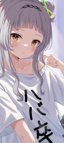 かわいい紫咲シオン / ハバ卒 / Tシャツ / ホロライブ / バーチャルYouTuber / Vtuber / ファンアート / イラストのAndroid用のスマホ壁紙