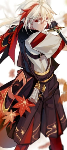 剣を構えるかっこいい楓原万葉(カズハ/かずは) / 原神インパクトのAndroid用のスマホ壁紙