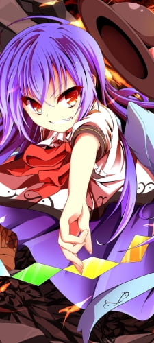 凄みのある表情のかっこいい比那名居天子 / 東方のAndroid用のスマホ壁紙