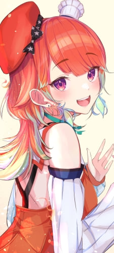 両手を広げて笑う小鳥遊キアラ / ホロライブ / バーチャルYouTuber / VtuberのAndroid用のスマホ壁紙