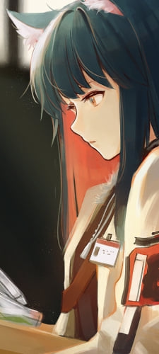 雑貨を運ぶテキサスの横顔 / アークナイツのAndroid用のスマホ壁紙