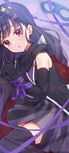 可愛い菓彩あまね（かさいあまね） / 紫のリボン / デパプリ / デリシャスパーティ♡プリキュアのAndroid用のスマホ壁紙