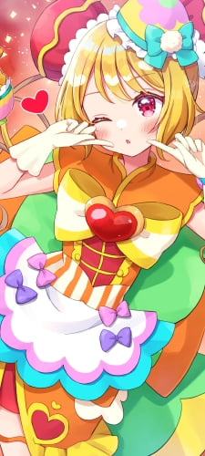 ほっぺたを指す華満らん（はなみち らん） / キュアヤムヤム / メンメン / デパプリ / デリシャスパーティ♡プリキュアのAndroid用のスマホ壁紙