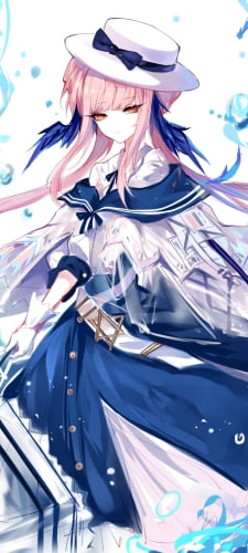 水しぶきとビニール傘を持つセイロン / アークナイツのAndroid用のスマホ壁紙