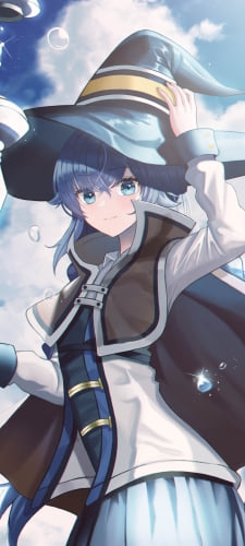 晴天時、帽子を抑えるロキシー・ミグルディア / 無職転生のAndroid用のスマホ壁紙