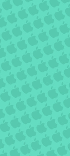 アクア・ミント アップルのロゴ パターンのAndroid用のスマホ壁紙