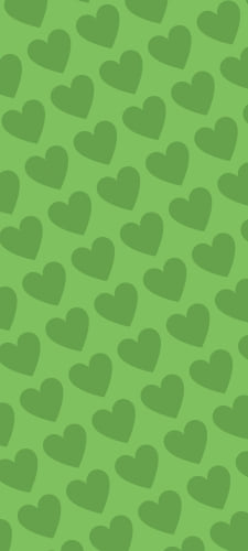 淡い緑色のハートのロゴのAndroid用のスマホ壁紙
