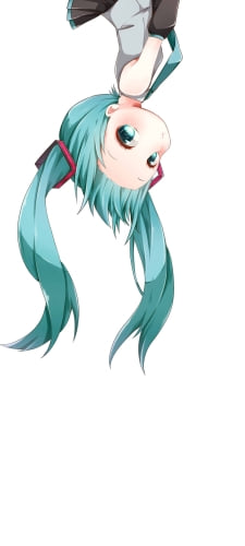 ぶら下がる可愛い初音ミクのAndroid用のスマホ壁紙