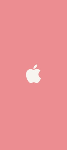可愛いパステルピンク アップルのロゴのAndroid用のスマホ壁紙