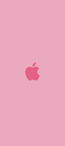 可愛いピンクのApple ロゴのAndroid用のスマホ壁紙