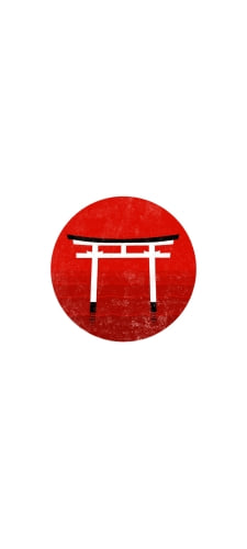 日本 日の丸 鳥居 白のAndroid用のスマホ壁紙