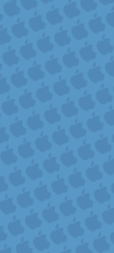 パステルカラー 青 アップルのロゴ パターンのAndroid用のスマホ壁紙