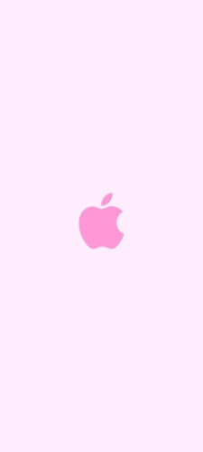 可愛い淡いピンク アップルのロゴのAndroid用のスマホ壁紙
