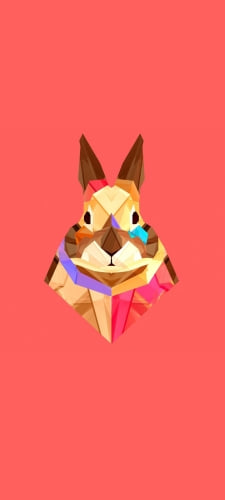 かわいいポリゴンのウサギのAndroid用のスマホ壁紙