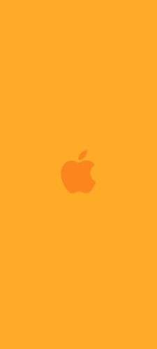 ビビッド・イエロー アップルのロゴのAndroid用のスマホ壁紙