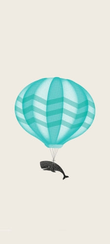 鯨と気球のイラストのAndroid用のスマホ壁紙