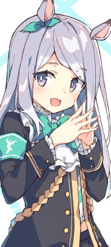 両手を合わせ笑顔の可愛いメジロマックイーン / ウマ娘プリティーダービーのAndroid用のスマホ壁紙