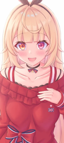 赤い洋服を着た笑顔の星川サラ / にじさんじ / バーチャルYouTuber / VtuberのAndroid用のスマホ壁紙