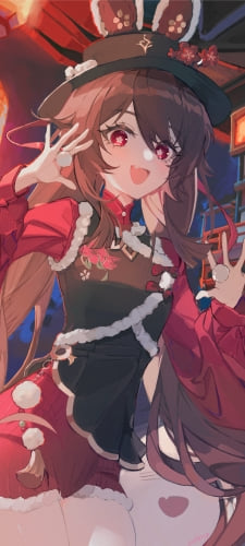 驚いているかわいい胡桃 / 原神のAndroid用のスマホ壁紙