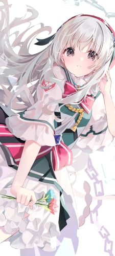 水色とピンクの花を持つ可愛い光 / アーケアのAndroid用のスマホ壁紙