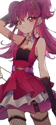 右手を頭のところまで挙げる三ノ輪ヒカリ / アイカツ!のAndroid用のスマホ壁紙