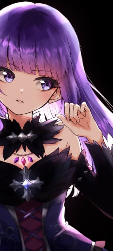 黒いドレスを着た可愛い氷上スミレ（ひかみ すみれ） / 紫の髪 / 宝石 / アイカツ!のAndroid用のスマホ壁紙