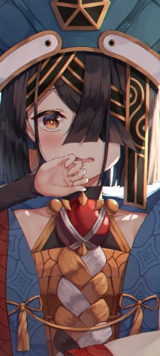 右手を口元にあてて涙目の徐福 / fate/grand orderのAndroid用のスマホ壁紙