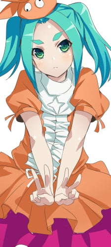 Wピースする斧乃木余接(おののき よつぎ) / 偽物語 / シャフトのAndroid用のスマホ壁紙