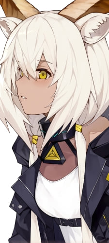 白髪のビーズワクス / オペレーター / 羊の角 / アークナイツのAndroid用のスマホ壁紙