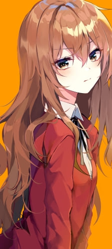 赤い制服を着た可愛い逢坂大河 / とらドラ!のAndroid用のスマホ壁紙