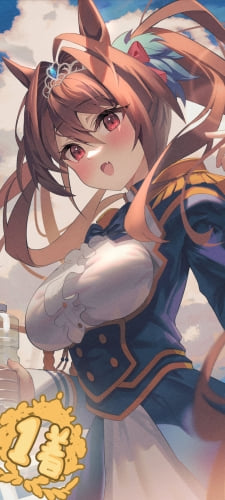 1着で喜ぶ可愛いダイワスカーレット / ウマ娘プリティーダービーのAndroid用のスマホ壁紙