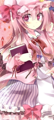ピンクの服を着たパチュリー・ノーレッジ / 東方のAndroid用のスマホ壁紙