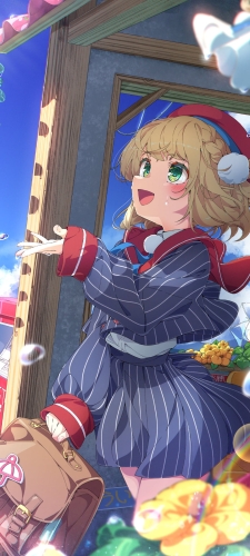 雨上がりの空を見上げるしぐれうい / バーチャルYouTuberのAndroid用のスマホ壁紙