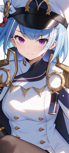 紫の瞳でこちらを見つめる海軍大佐 ランディ / エピックセブンのAndroid用のスマホ壁紙