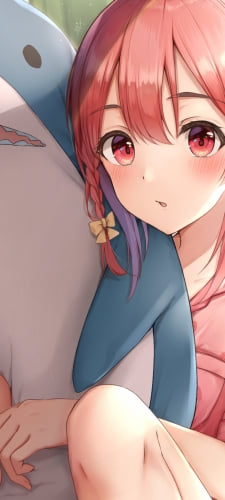 着ぐるみの鮫を抱く桜沢墨 / 彼女、お借りしますのAndroid用のスマホ壁紙