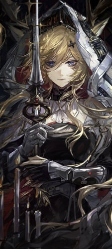 剣を持つヴィヴィアナ / 蝋燭 / アークナイツのAndroid用のスマホ壁紙