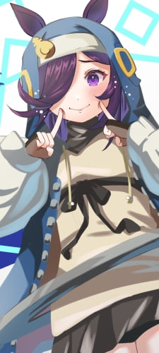 ほっぺに指をあてる可愛いライスシャワー / ウマ娘 / ファンアートのAndroid用のスマホ壁紙