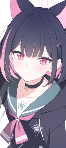 黒い制服を着た杏山カズサ / ブルーアーカイブのAndroid用のスマホ壁紙