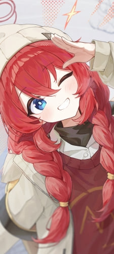ウィンクして挨拶する小塗マキ / ブルアカのAndroid用のスマホ壁紙