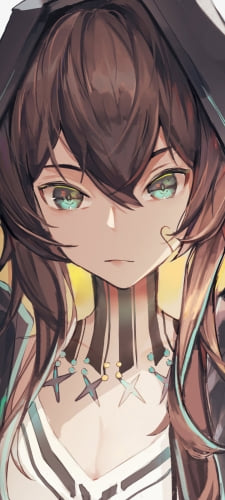 フードを被ったフリント / アークナイツのAndroid用のスマホ壁紙