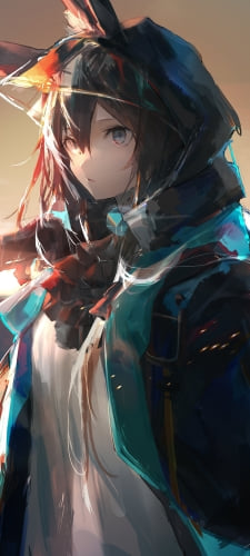 夕暮れ時、佇むアーミヤ / かっこいい / アークナイツのAndroid用のスマホ壁紙