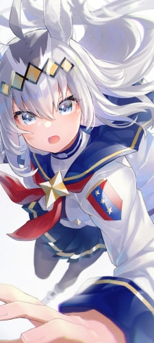 疾走するオグリキャップ / 白髪 / 可愛い / ウマ娘プリティーダービーのAndroid用のスマホ壁紙