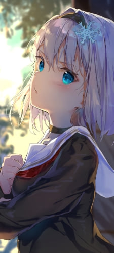 制服を着た空銀子(そら ぎんこ) / りゅうおうのおしごと!のAndroid用のスマホ壁紙