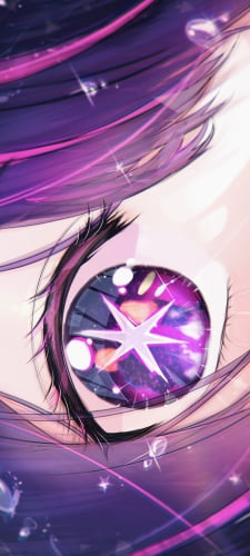 星野アイの目に映る星野ルビーと星野アクア / 推しの子のAndroid用のスマホ壁紙