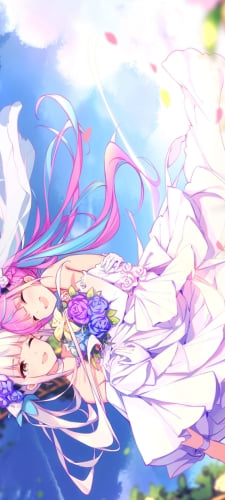 ウェディングドレスを着た可愛い湊あくあと神楽めあ / ホロライブ / バーチャルYouTuber / VtuberのAndroid用のスマホ壁紙